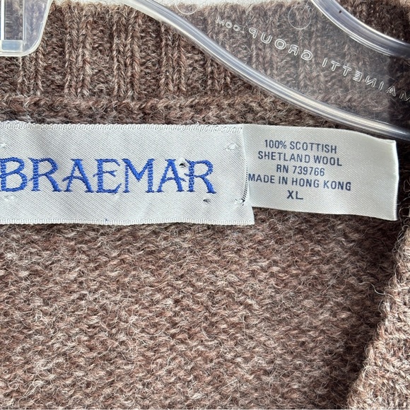 VTG Breamar Mens XL 100% Scottish Wool Sweater Vest Argyle  Made in Hong Kong - Picture 5 of 9